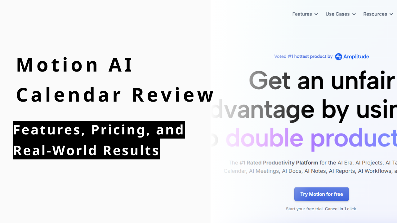 カバー画像:Motion AI Review (2026): Pricing, Features & Is the AI Calender Worth $19/Month?