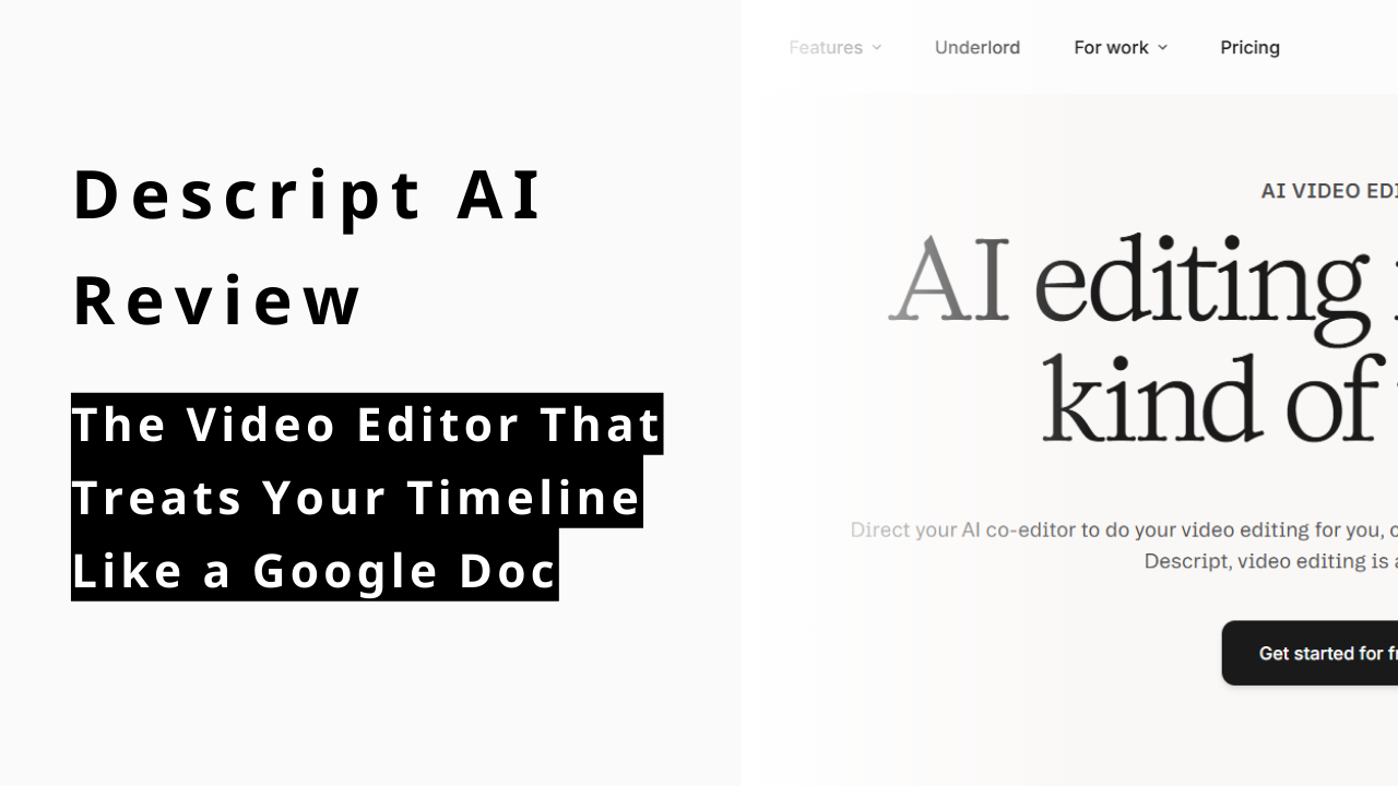 カバー画像:Descript AI Review (2026): The Video Editor That Treats Your Timeline Like a Google Doc