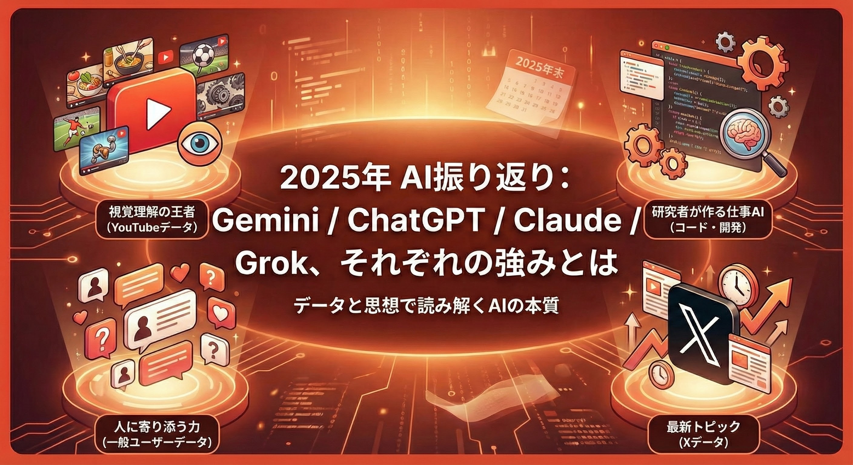 カバー画像:2025年を振り返り、Gemini / ChatGPT / Claude結局どれを使うべきなのか!? - 来年も変わらない潮流を考える