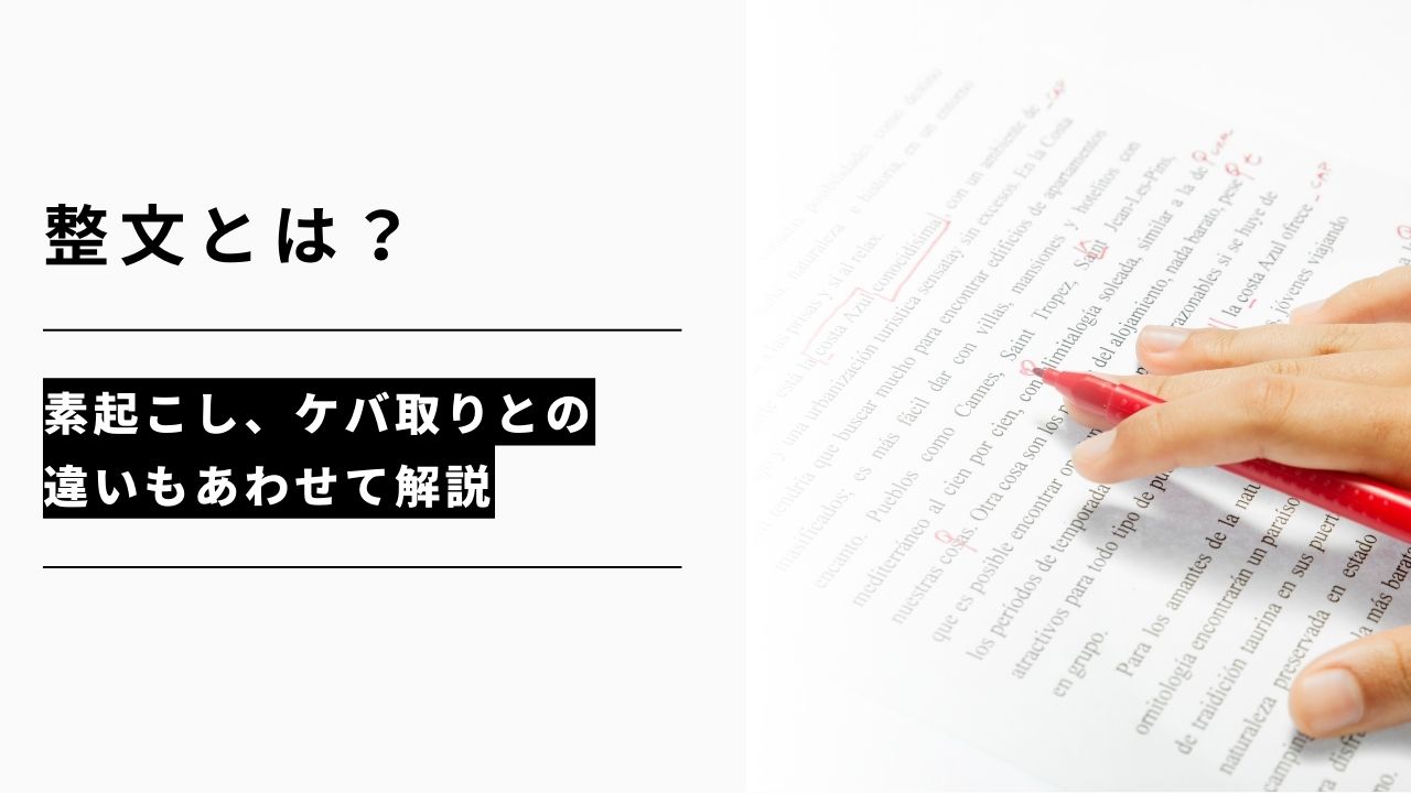 カバー画像:整文とは?素起こし、ケバ取りとの違いもあわせて解説